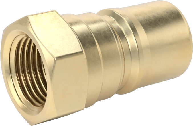 Pirinç Uluslararası Standart ISO B Hortum Bağlantısı, Boyut 3/8, Plug, 3/8 NPTF Dişi Uç
