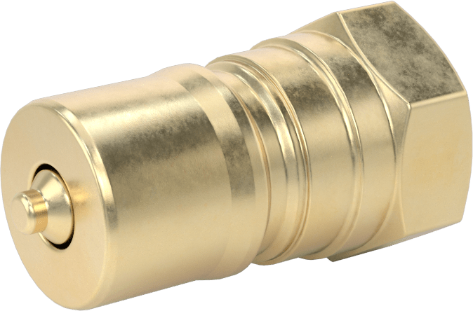 Pirinç Uluslararası Standart ISO B Hortum Bağlantısı, Boyut 3/8, Plug, 3/8 NPTF Dişi Uç