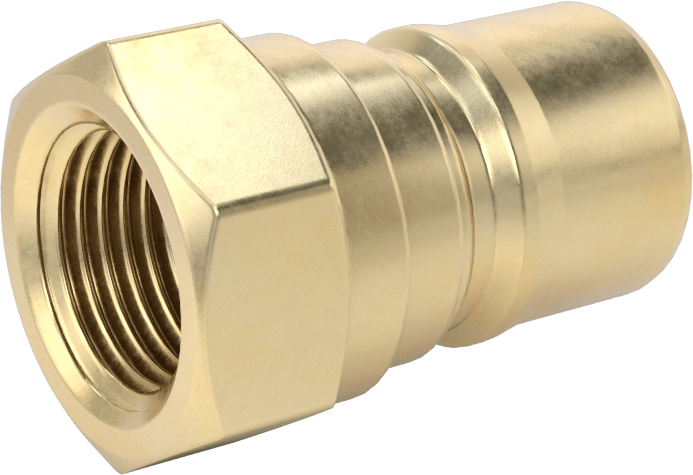 Pirinç Uluslararası Standart ISO B Hortum Bağlantısı, 1/2 numaralı, Plug, 1/2 NPTF Dişi Uç