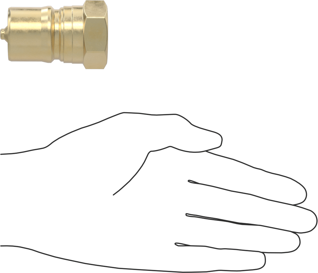 Pirinç Uluslararası Standart ISO B Hortum Bağlantısı, Boyut 3/4, Plug, 3/4 NPTF Dişi Uç