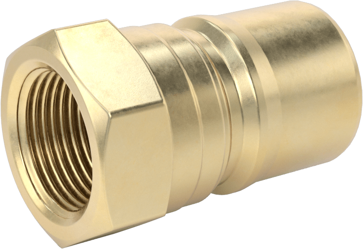 Pirinç Uluslararası Standart ISO B Hortum Bağlantısı, Boyut 3/4, Plug, 3/4 NPTF Dişi Uç