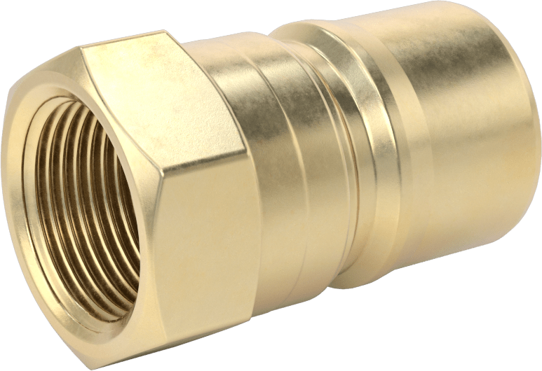 Pirinç Uluslararası Standart ISO B Hortum Bağlantısı, Boyut 1, Plug, 1 NPTF Dişi Uç