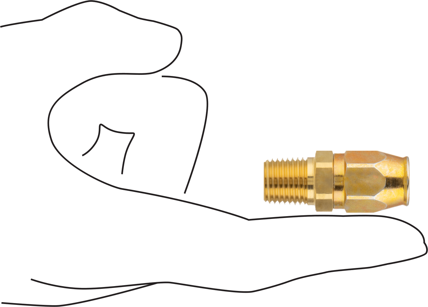 Somunlu Pirinç 1/4 NPT Erkek Bağlantı Parçası, 1/4" iç çaplı yüksek basınçlı örgülü kimyasal hortum için