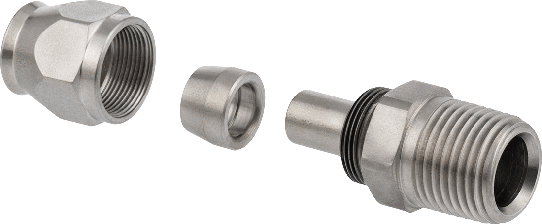 303 Paslanmaz Çelik 1/2 NPT Erkek Bağlantı Parçası, 3/8" İç Çaplı Yüksek Basınçlı Örgülü Kimyasal Hortum