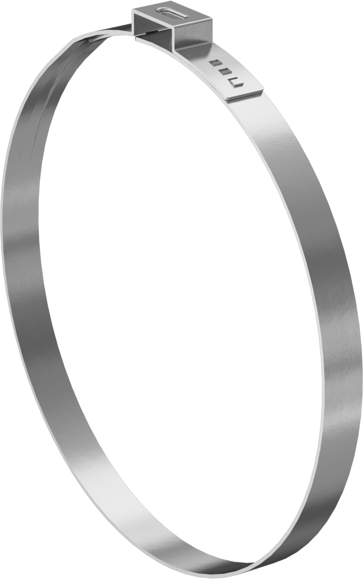 Titreşime Dayanıklı Sıkıştırma Kelepçesi, Sıkı Sızdırmazlık, 9/32“ x 0,024” Bant, 3-17/64" ila 3-25/64" ID