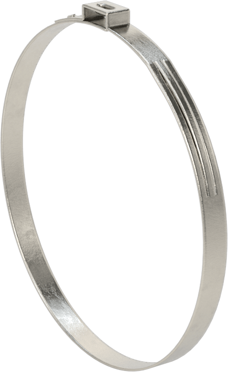 Titreşime Dayanıklı Sıkıştırma Kelepçesi, Sıkı Sızdırmazlık, 9/32“ x 0,024” Bant, 3-1/2" ila 3-5/8" ID