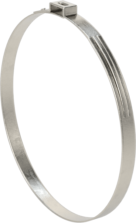 Titreşime Dayanıklı Sıkıştırma Kelepçesi, Sıkı Sızdırmazlık, 9/32“ x 0,024” Bant, 3-39/64" ila 3-47/64" ID