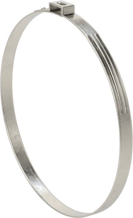 Titreşime Dayanıklı Sıkıştırma Kelepçesi, Sıkı Sızdırmazlık, 9/32“ x 0,024” Bant, 3-27/32" ila 3-31/32" ID