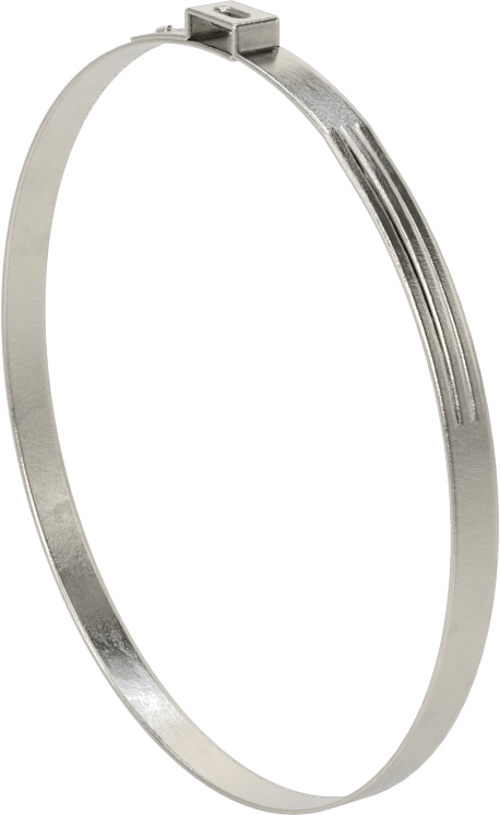 Titreşime Dayanıklı Sıkıştırma Kelepçesi, Sıkı Sızdırmazlık, 9/32“ x 0,024” Bant, 3-31/32" ila 4-3/32" ID