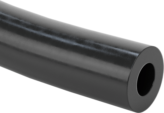 Kimyasallar için Yumuşak Kauçuk Boru, Yüksek Sıcaklık, Yumuşak, Opak Siyah, 3/16" ID, 3/8" OD