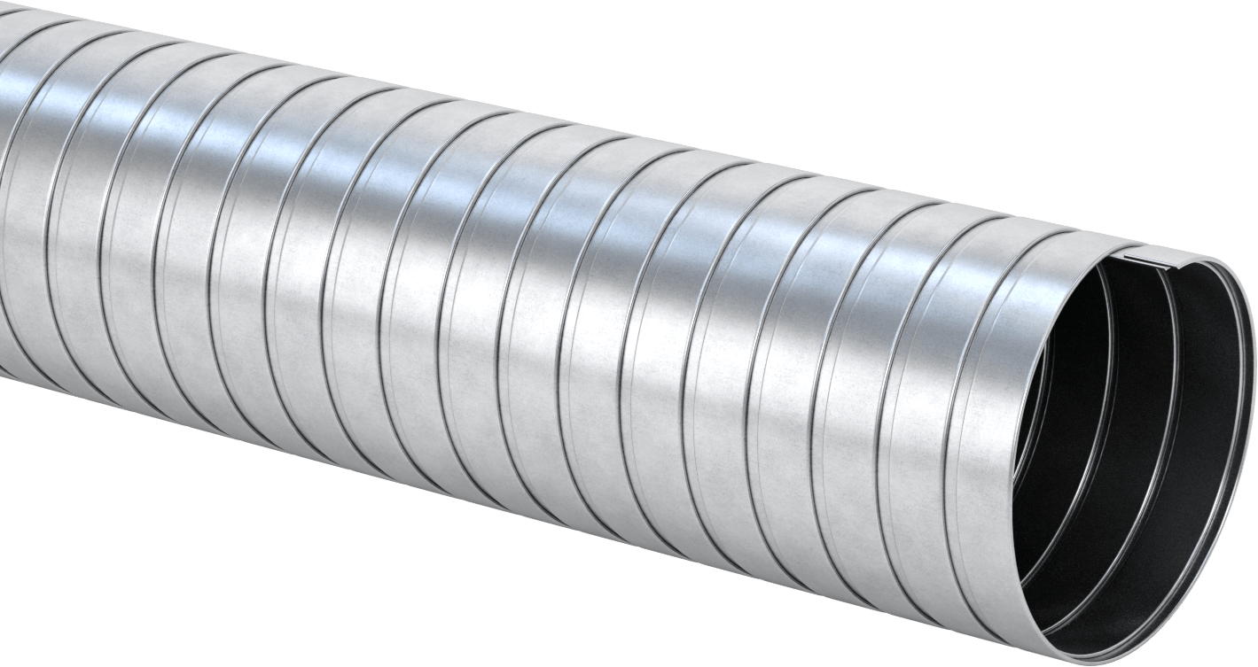Süper Aşınmaya Dayanıklı Galvanizli Çelik Kanal Hortumu, Metal Talaşları ve Yonga için, 6" ID, 6-1/4" OD, Uzun