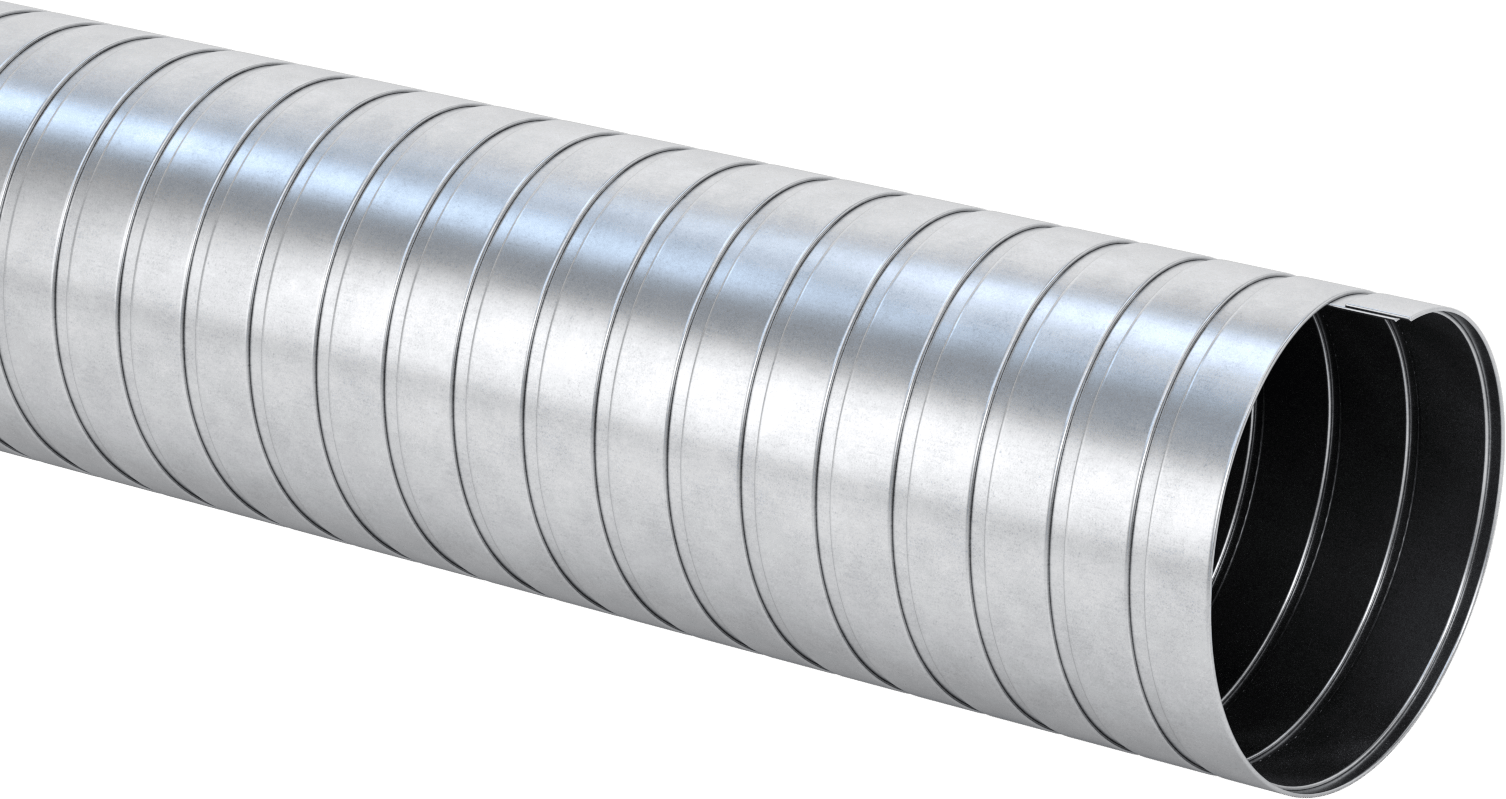 Süper Aşınmaya Dayanıklı Galvanizli Çelik Kanal Hortumu, Metal Talaşları ve Yonga için, 8" ID, 8-1/4" OD, Uzun