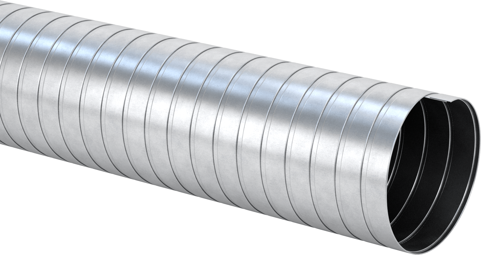 Süper Aşınmaya Dayanıklı Galvanizli Çelik Kanal Hortumu, Metal Talaşları ve Yonga için, 10" ID, 10-1/4" OD, Uzun
