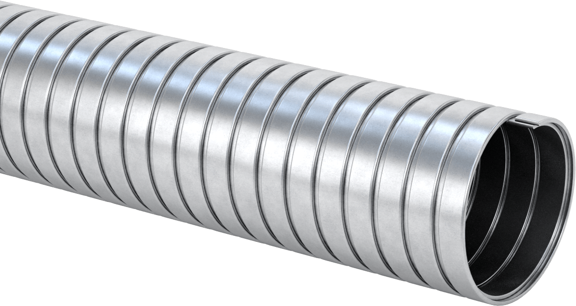 Süper Aşınmaya Dayanıklı Galvanizli Çelik Kanal Hortumu, Metal Talaşları ve Yonga için, 2-1/2" ID, 2-3/4" OD, Uzun