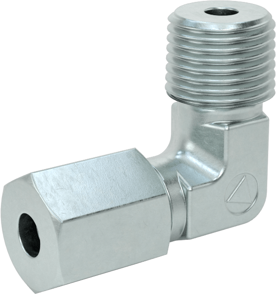 Çelik Boru için Sıkıştırma Bağlantı Elemanı, 4 mm Dış Çaplı Boru x 1/8 NPT Erkek için 90 Derece Dirsek