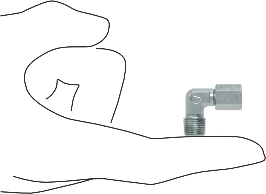 Çelik Boru için Sıkıştırma Bağlantı Elemanı, 4 mm Dış Çaplı Boru x 1/8 NPT Erkek için 90 Derece Dirsek