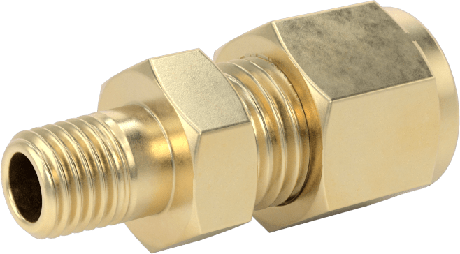 Bakır Boru için Yor-Lok Bağlantı Parçası, 1/4" Boru Dış Çapı x 1/16 NPT Erkek için Düz Adaptör