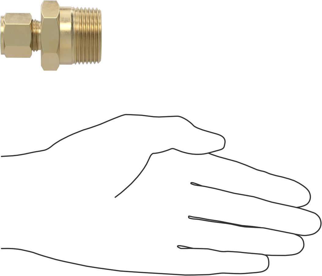 Bakır Boru için Yor-Lok Bağlantı Parçası, 1/2" Boru Dış Çapı x 1 NPT Erkek için Düz Adaptör