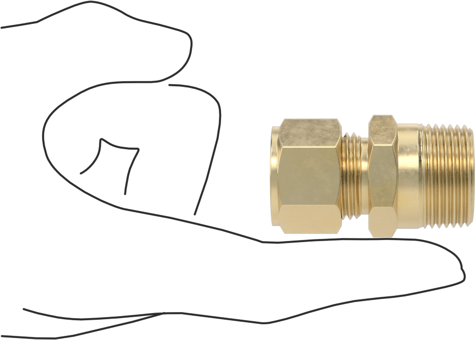 Bakır Boru için Yor-Lok Bağlantı Parçası, 5/8" Dış Çaplı Boru x 3/4 NPT Erkek için Düz Adaptör