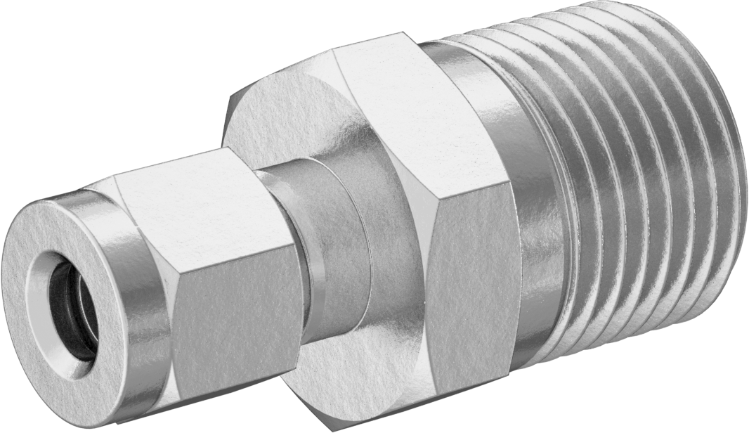 Bakır Boru için Yor-Lok Bağlantı Parçası, 6 mm Boru Dış Çapı x 1/2 NPT Erkek için Düz Adaptör
