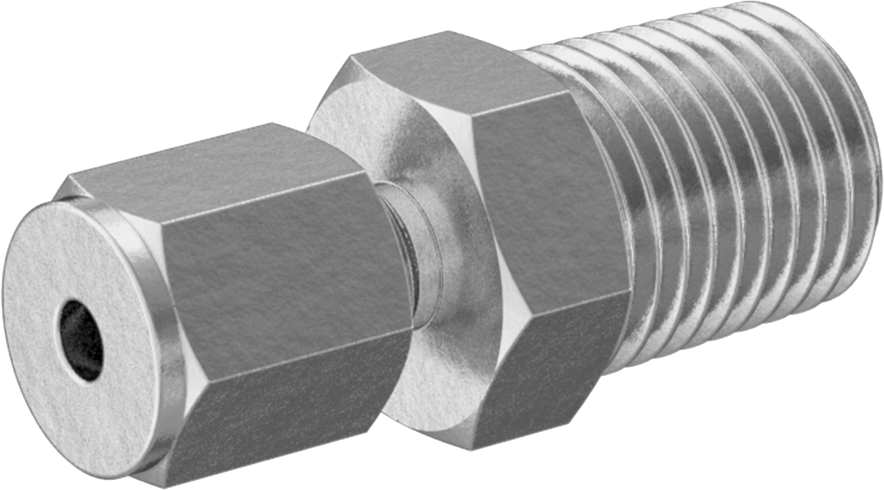Bakır Boru için Yor-Lok Bağlantı Parçası, 1/8" Boru Dış Çap x 1/4 NPT Erkek için Düz Adaptör