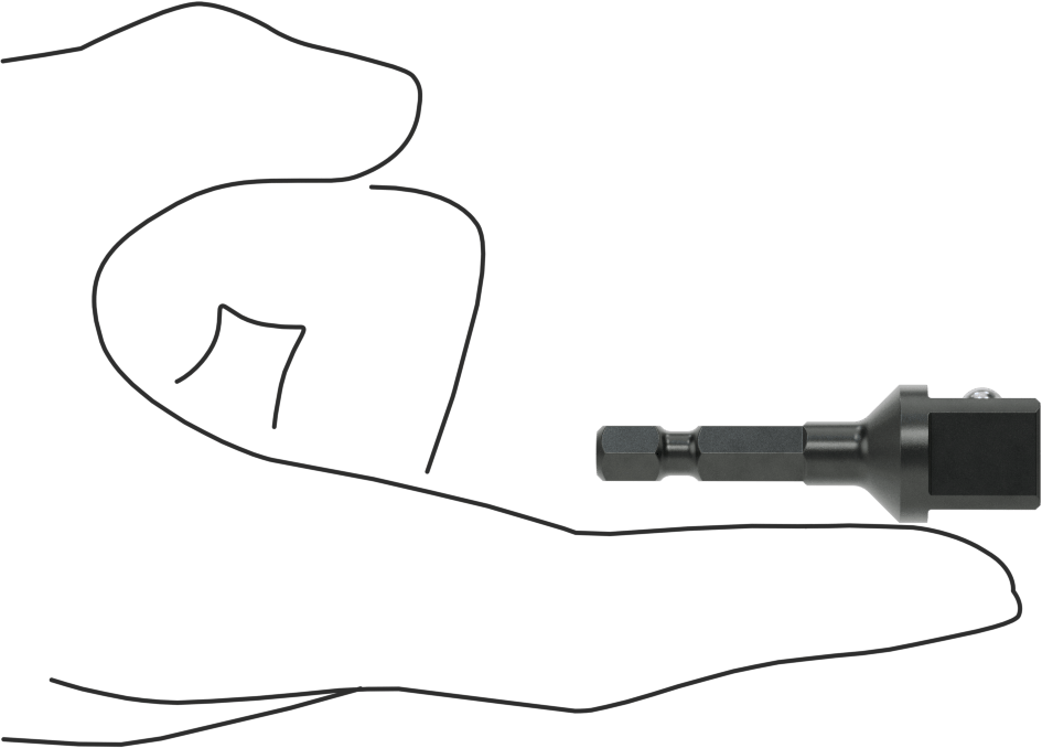 Elektrikli Aletler için Kare Tahrik Adaptörü, Sürekli Kullanım, 1/2" Kare Tahrik