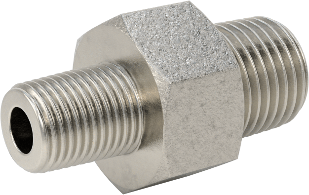 Düşük Basınçlı Paslanmaz Çelik Dişli Boru Bağlantı Parçası, 316 Paslanmaz Çelik Redüksiyon Adaptörü, 1/4 BSPT x 1/8 NPT Erkek