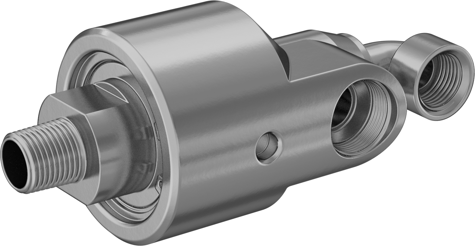 Dönen Eklem, Pirinç İki Yönlü Akış, Sağ El, 1/2 NPT Erkek x 3/4 NPT Dişi