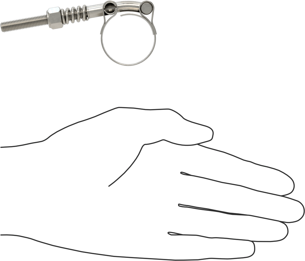 Sabit Gerilimli 316 Paslanmaz Çelik Cıvata Kelepçesi, Sert Hortum ve Tüp için, 1-1/8“ ila 1-5/16” Kelepçe İç Çap Aralığı