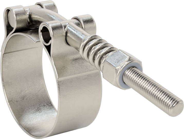 Sabit Gerilimli 316 Paslanmaz Çelik Cıvata Kelepçesi, Sert Hortum ve Tüp için, 1-1/2“ ila 1-11/16” Kelepçe İç Çap Aralığı