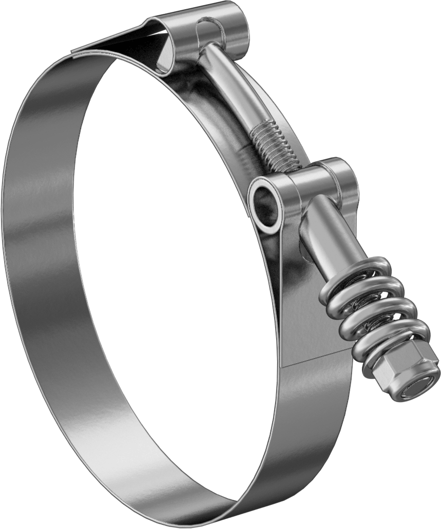 Sabit Gerilimli 316 Paslanmaz Çelik Cıvata Kelepçesi, Sert Hortum ve Tüp için, 3-3/4“ ila 4-1/16” Kelepçe İç Çap Aralığı