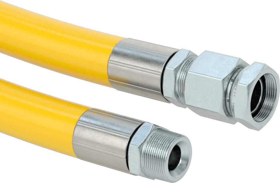 Yüksek Basınçlı Hava Hortumu, 1-1/2 NPT Erkek x Dişi Çelik Bağlantı Parçaları ile, 2-1/16" OD