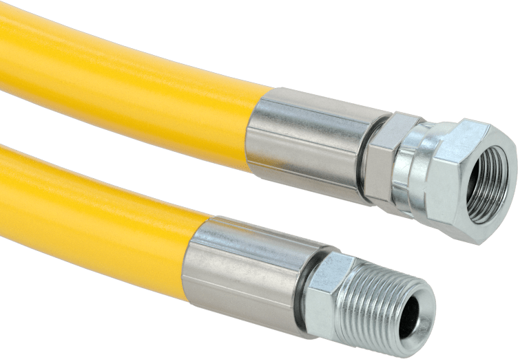 Yüksek Basınçlı Hava Hortumu, 3/8 NPT Erkek x Dişi Çelik Bağlantı Elemanları ile, 3/4" OD