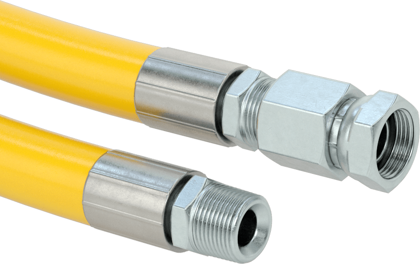 Yüksek Basınçlı Hava Hortumu, 3/4 NPT Erkek x Dişi Çelik Bağlantı Parçaları ile, 1-3/16" OD