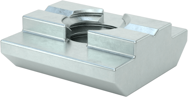 Kendinden Hizalamalı T-Yivli Çerçeve Somunları, Uç Besleme, 1,5" için, 30 mm ve 40 mm Ray, 5/16"-18 Diş