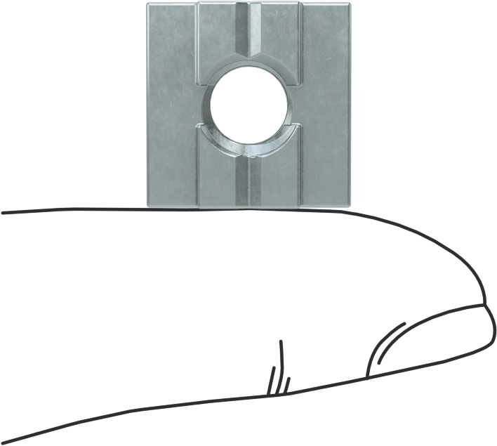 Kendinden Hizalamalı T-Yivli Çerçeve Somunları, Uç Besleme, 1,5" için, 30 mm ve 40 mm Ray, 5/16"-18 Diş
