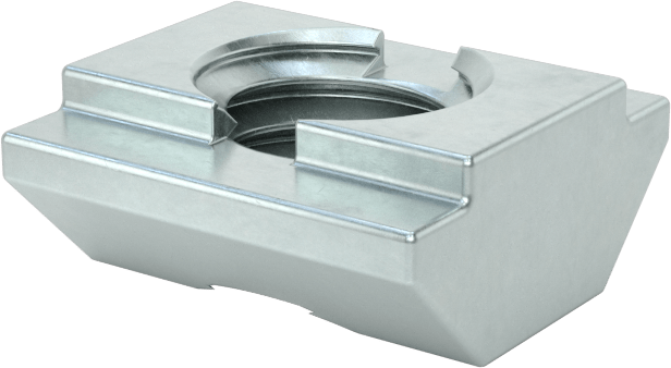 Kendinden Hizalamalı T-Yivli Çerçeve Somunları, Uç Besleme, 1 inç ve 25 mm ray için, M6 Diş Boyutu