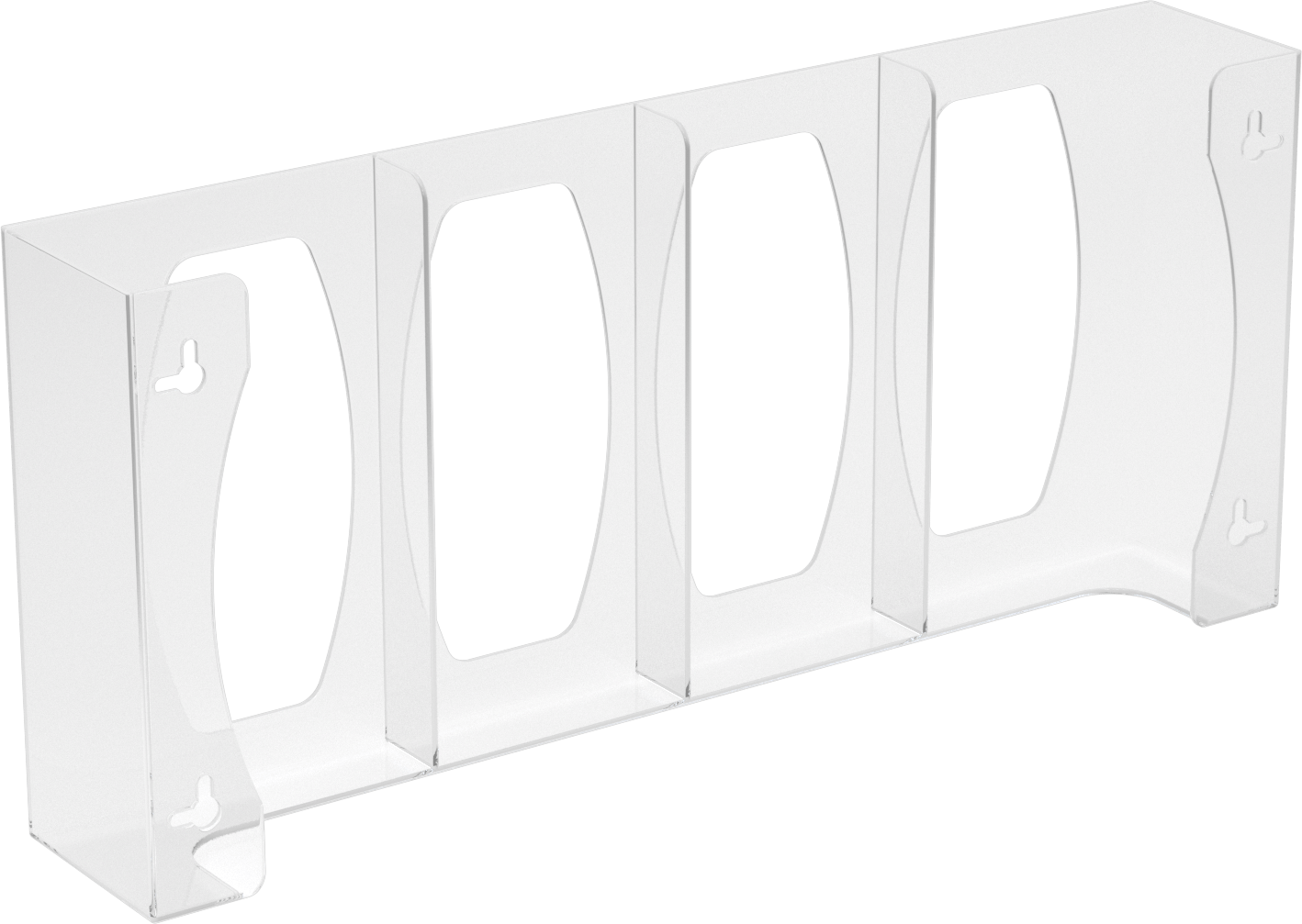 Tek Kullanımlık Eldiven Dağıtıcı, 4 kutu için, Şeffaf Plastik, 10-1/8" Yükseklik, 22-5/8" Genişlik, 4" Derinlik