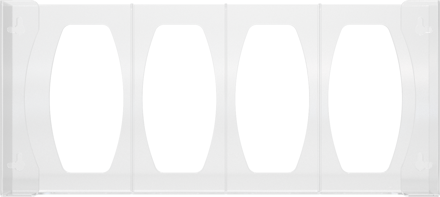 Tek Kullanımlık Eldiven Dağıtıcı, 4 kutu için, Şeffaf Plastik, 10-1/8" Yükseklik, 22-5/8" Genişlik, 4" Derinlik