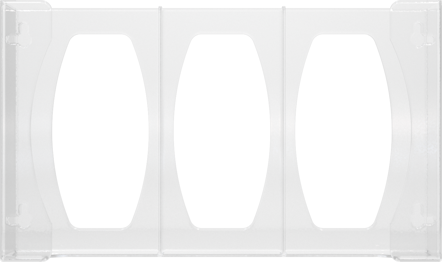 Tek Kullanımlık Eldiven Dağıtıcı, 3 Kutu için, Şeffaf Plastik, 10-1/8" Yükseklik, 17-1/16" Genişlik