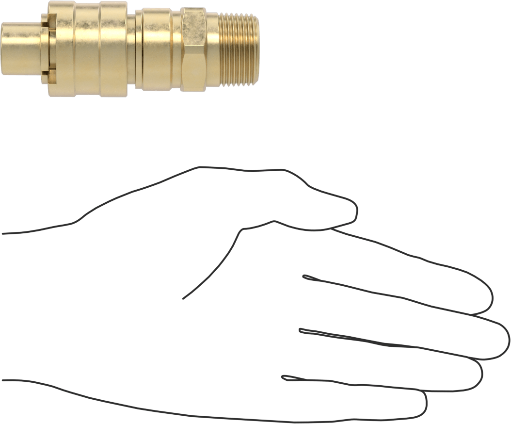 Hava için Pirinç Grip-Lock Hortum Bağlantısı, Plug, 3/4 NPT Erkek
