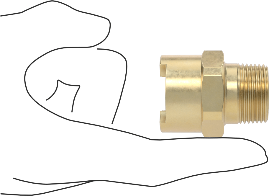 Hava için Pirinç Grip-Lock Hortum Bağlantısı, Soket, 3/4 NPT Erkek