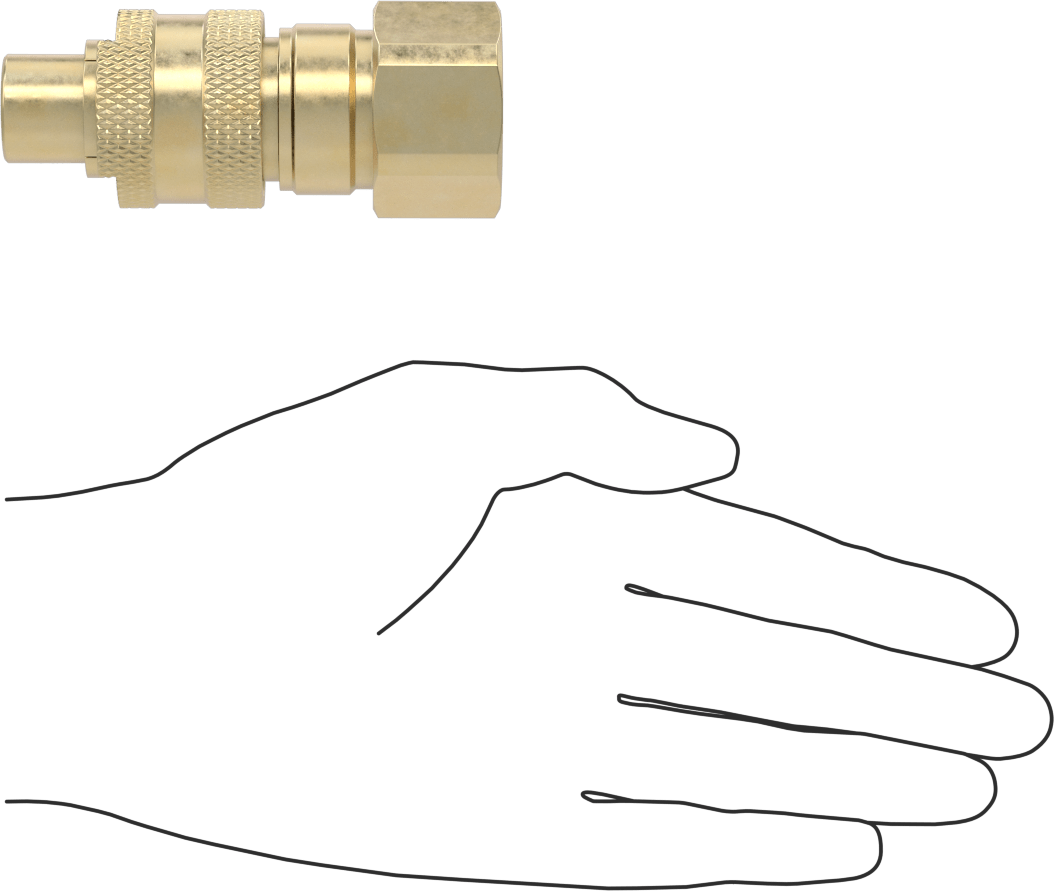 Hava için Pirinç Grip-Lock Hortum Bağlantısı, Plug, 3/4 NPTF Dişi