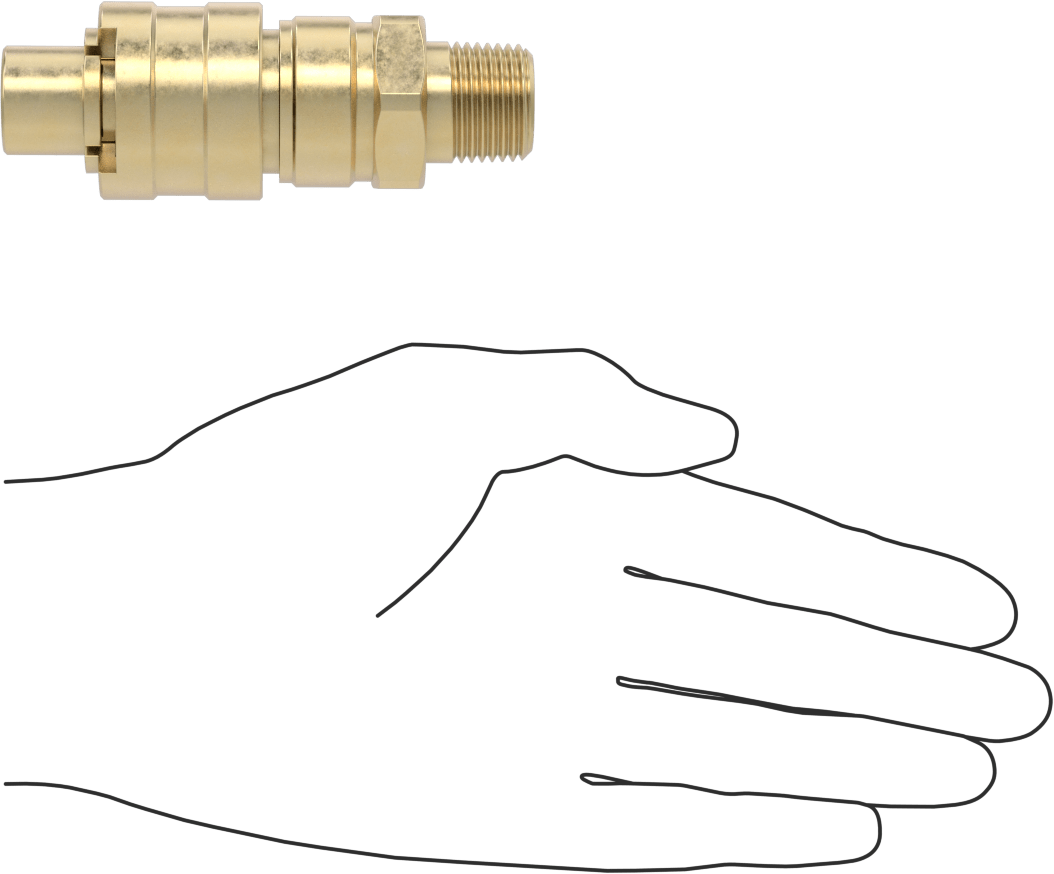 Hava için Pirinç Grip-Lock Hortum Bağlantısı, Plug, 1/2 NPT Erkek