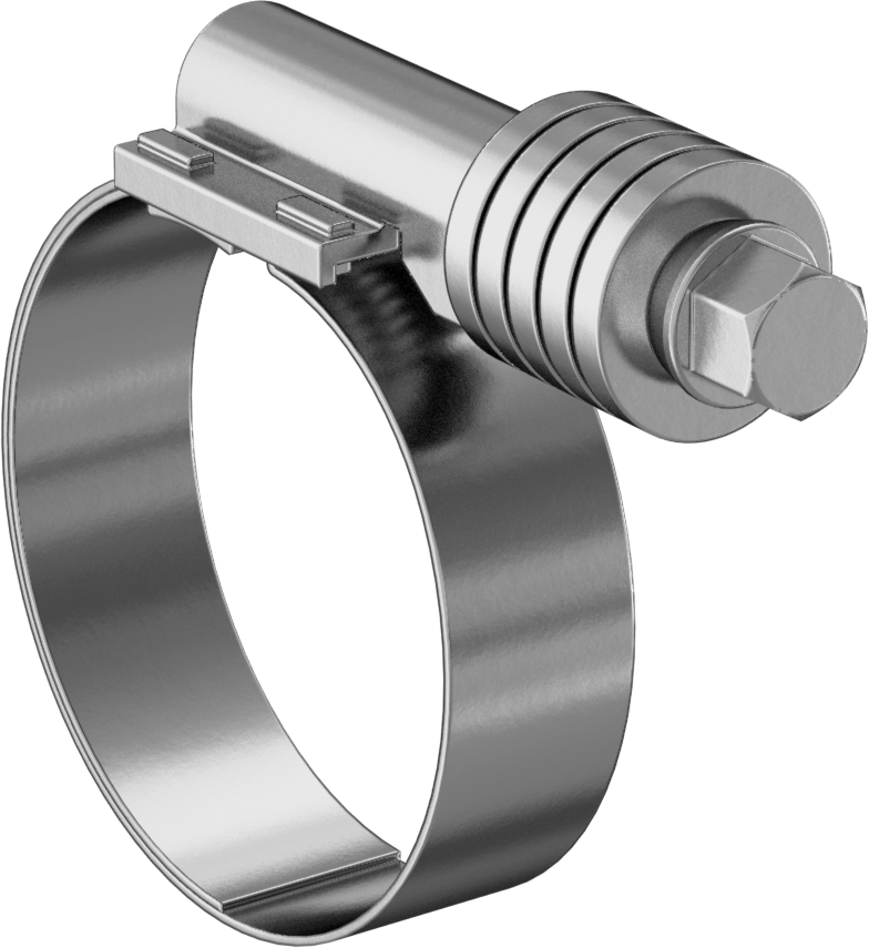 Yumuşak Hortum ve Boru için Sabit Gerginlikli Kelepçe, Çinko Kaplı Çelik Vidalı 304 Paslanmaz Çelik, 1-1/4“- 2-1/8” Kelepçe İç Çapı