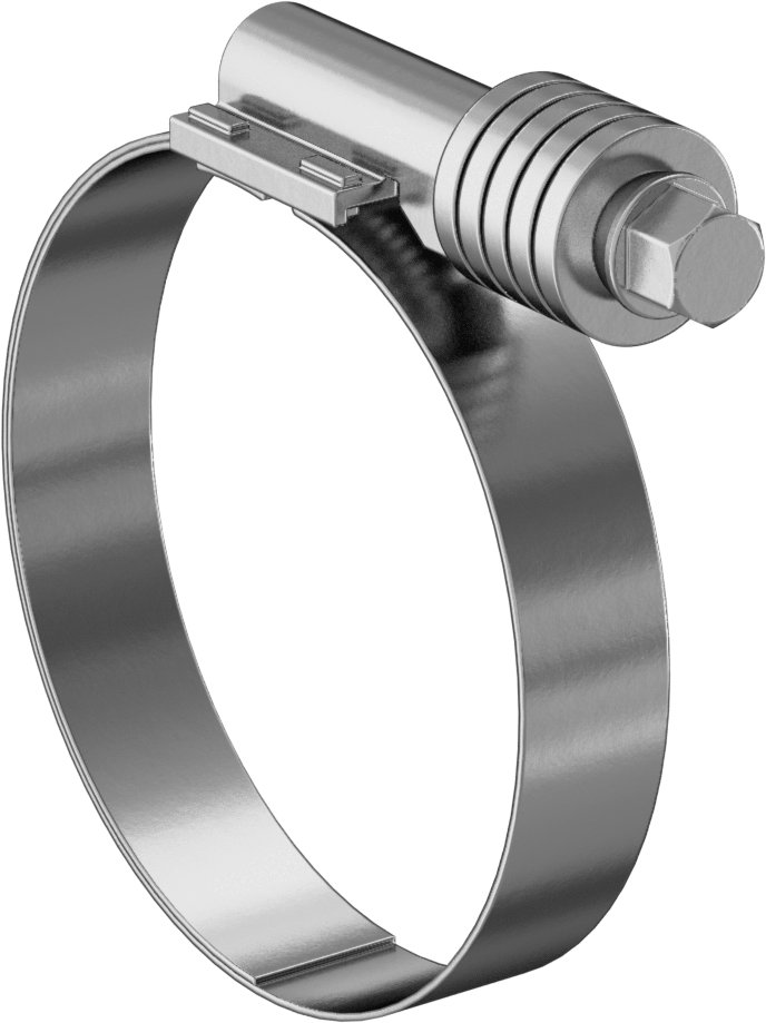 Yumuşak Hortum ve Boru için Sabit Gerginlikli Kelepçe, Çinko Kaplı Çelik Vidalı 304 Paslanmaz Çelik, 2-1/4“ - 3-1/8” Kelepçe İç Çapı