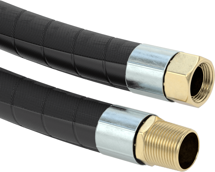 Düşük Basınçlı Petrol Hortumu, 3/4 NPT Erkek x 3/4 NPSM Dişi Bağlantı Parçaları ile, 1-3/16" OD