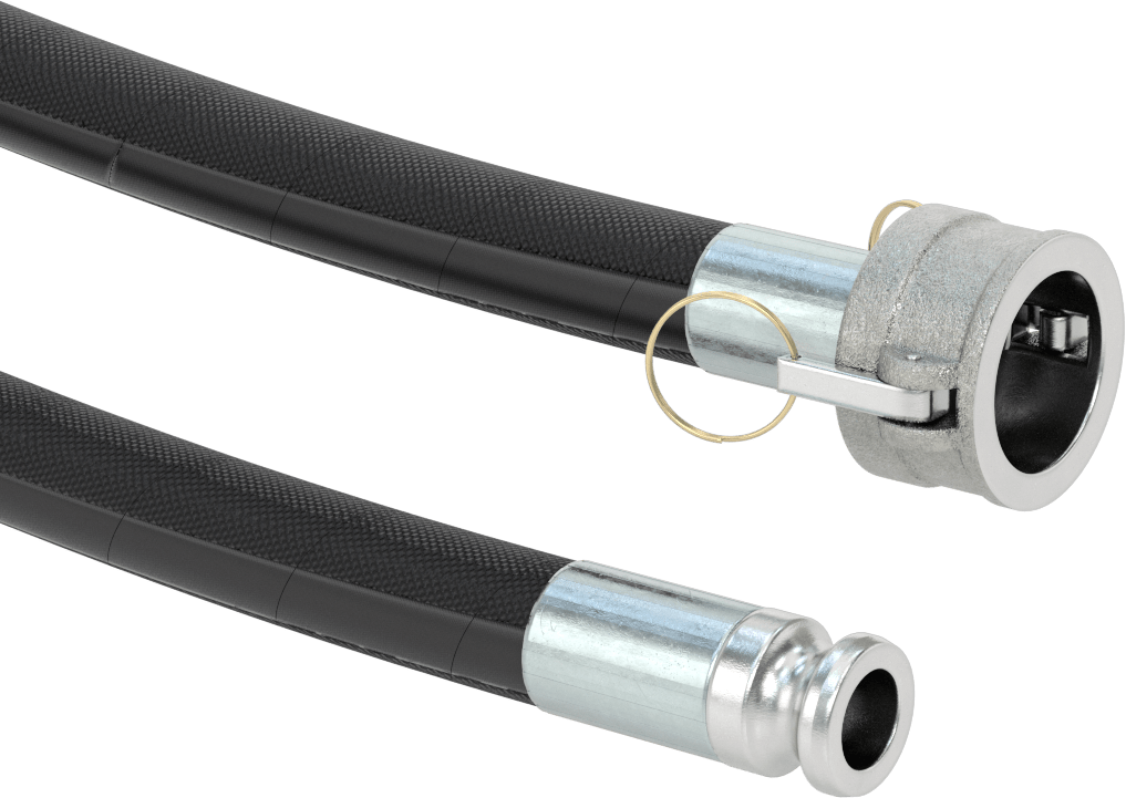 Düşük Basınçlı Petrol Hortumu, 1-1/4 Kam ve Yiv Soket/Fiş ile, 1-11/16" OD