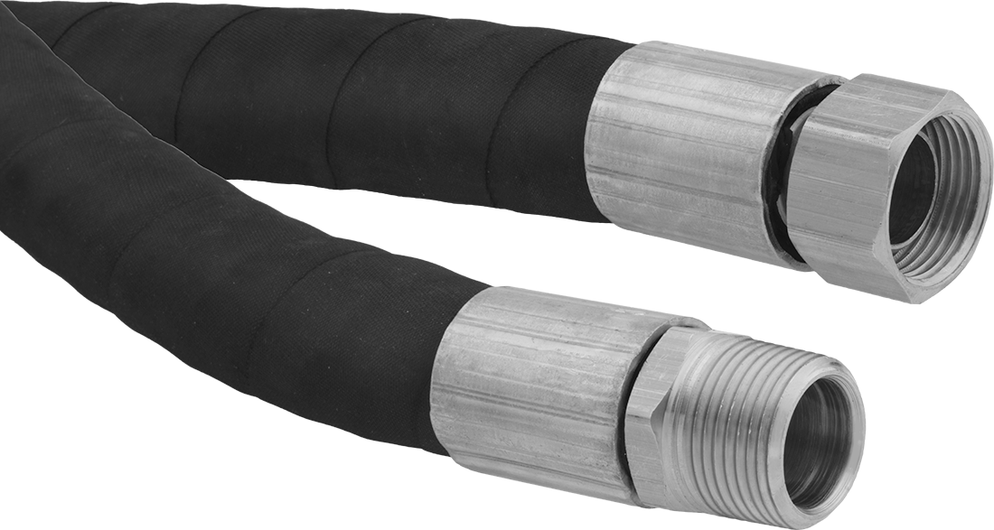Düşük Basınçlı Petrol Hortumu, 3/4 NPT Erkek x 3/4 NPSM Dişi Bağlantı Parçaları ile, 1-3/16" OD
