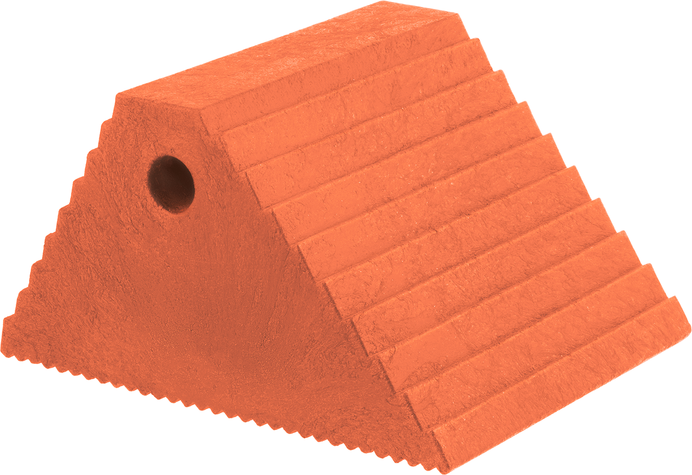 Geri Dönüştürülmüş Plastik Tekerlek Takozu, Ters Çevrilebilir, 10-1/2“ Uzunluk x 9-1/4” Genişlik x 6" Yükseklik